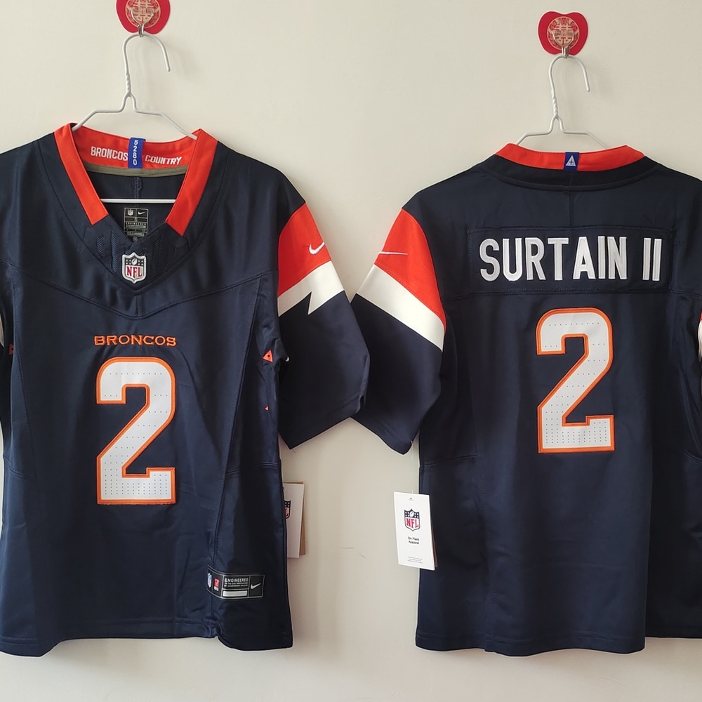 NWT mens & youth 2 Pat Surtain II Navy 2024-25 FUSE Stitched Jersey - Picture 1 of 3